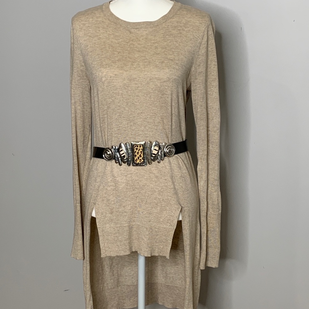 Nordstrom Heed hi/low sweater S beige cotton blend
